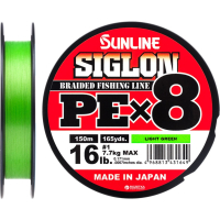 Шнур Sunline Siglon PE х8 150m 1.0/0.171mm 16lb/7.7kg Light Green (1658.09.65)