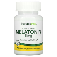 Амінокислота Natures Plus Мелатонін Швидкодіючий, 5 мг, Fast Acting Melatonin, 90 табле (NAP-47626)