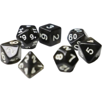 Набір кубиків для настільних ігор Games 7 Days Transparent 7 Dice Set - Black (g7dtran10)