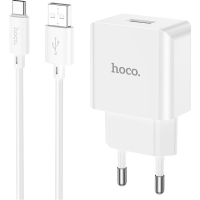 Зарядний пристрій HOCO C106A Leisure USB + cable USB to USB-C 10.5W White (6931474783912)