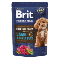 Вологий корм для собак Brit Premium Fillets in Gravy Lamb & Green Peas для малих порід 85 г (8595602572465)