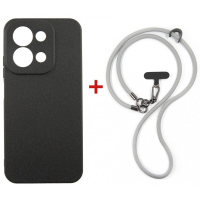 Чохол до мобільного телефона Dengos Case + Cross-body Strap Xiaomi Redmi 15C Black+Grey (DG-KM-CCRB-47)