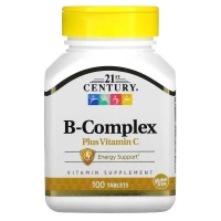 Вітамінно-мінеральний комплекс 21st Century B-Комплекс та Вітамін С, B-Complex Plus Vitamin C, 100 таблеток (CEN-22668)