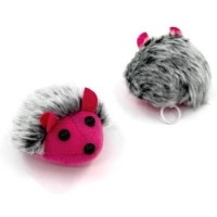 Іграшка для котів Hippie Pet Вібруюча мишка сіро-рожева 7 см (HIPCT2304004)