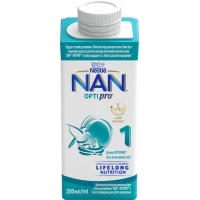 Дитяча суміш Nestle NAN 1 Optipro з 5 олігосахаридами з народження 200 мл (1000080)