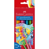 Олівці кольорові Faber-Castell акварельні , 12 кольорів + пензлик (114413) (1407)