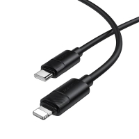 Дата кабель USB-C to Lightning 1.0m PD30W silicone BX123 Leya black BOROFONE (6941991124174)