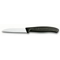 Кухонний ніж Victorinox SwissClassic для овощей 8см, волнистое лезвие, черный (6.7433)