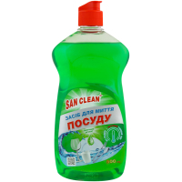 Засіб для ручного миття посуду San Clean Яблуко 500 г (4820003540152)