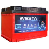 Акумулятор автомобільний Westa 6CT-63 А (1) RED EFB