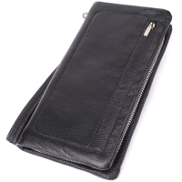Гаманець ST Leather Шкіряний з відділенням під телефон Чорний (23101)