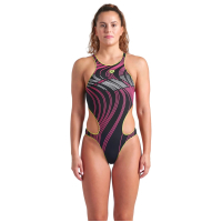 Купальник Arena One Stream Swimsuit 008953-560 чорний, рожевий 38 (3468337505556)