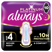 Гігієнічні прокладки Always Platinum Secure Night (Розмір 4) 10 шт. (8001841449906)