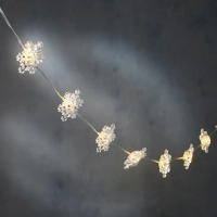 Гірлянда Luca Lighting Сніжинка, струна, 1,3 м, класична біла, 10 LED 2AA, таймер (8720967822874)