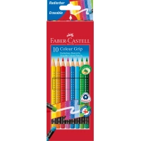 Олівці кольорові Faber-Castell Grip, акварельні/ 10 кольорів в картонній коробці (116613) (28944)