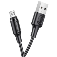 Дата кабель USB 2.0 AM to Micro 5P 1.0m 2.4A magnetic BX41 black BOROFONE (6931474738455)