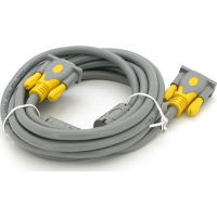 Кабель мультимедійний VGA M to VGA M 3.0m 1080P grey-yellow Merlion (YT-VGA(M)/(M)3+6GR-3m)