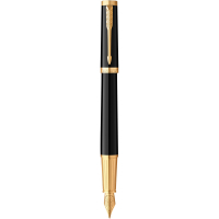 Ручка пір'яна Parker INGENUITY Black Lacquer GT FP F (60 011)