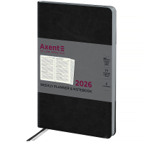 Тижневик Axent датований 2026 Partner City Soft 125х195, чорний (8521-26-01-A)