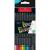 Олівці кольорові Faber-Castell Black Edition colour pencil, тригранні, чорне дерево, 12 кольорів (116412) (31214)