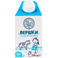 Вершки Наше молоко ультрапастеризовані 10% жиру 500 г (4820016254893)