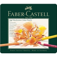 Олівці кольорові Faber-Castell POLYCHROMOS 24 кольора, в металевій коробці (110024) (15441)