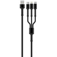 Дата кабель USB 2.0 AM to Lightning + Micro 5P + USB-C 4.0A (20W) ColorWay (CW-CBU3003-GR)
