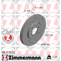 Гальмівний диск ZIMMERMANN 100.1235.52
