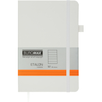 Книга записна Buromax Etalon 125x195 мм 96 аркушів в лінію обкладинка зі штучної шкіри Біла (BM.291260-12)