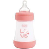 Пляшечка для годування Chicco Perfect 5 Love із силіконовою соскою 0+ міс. 150 мл Рожева (20211.11.40)
