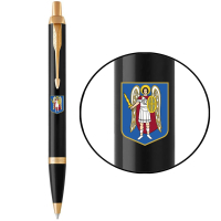 Ручка кулькова Parker IM 17 CITY Black GT BP Герб Києва (22032_C0010u)