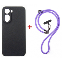 Чохол до мобільного телефона Dengos Case + Cross-body Strap Xiaomi Redmi A7 Pro Black+Purple (DG-KM-CCRB-52)