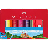 Олівці кольорові Faber-Castell Замок, 48 кольорів у металевій коробці з аксесуарами, 115888 (26174)