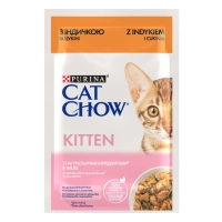 Вологий корм для кішок Purina Cat Chow Kitten з індичкою та цукіні в желе 85г (7613036595001)