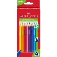 Олівці кольорові Faber-Castell JUMBO Triangular Junior, тригранний корпус, 10 кольорів (116510) (12390)