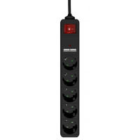 Мережевий фільтр живлення EnerGenie 5 розеток 1.5 м Black (SPG5-U2-5-02)