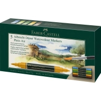 Художній маркер Faber-Castell набір акварельні двосторонні Albrecht Dürer Plein Air, Пленер 5 кольорів (31353)
