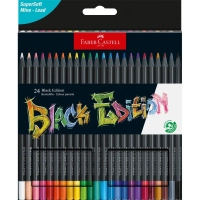 Олівці кольорові Faber-Castell Black Edition colour pencils 24 кольора тригранні чорне дерево, (116424) (31227)