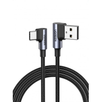 Дата кабель USB 2.0 AM to USB-C 1.0m 3A 90° corner US176 black Ugreen (20856)