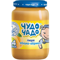 Дитяче пюре Чудо-Чадо Яблуко та Абрикос з 4 місяців 170 г (4820016251427)