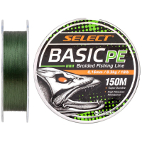Шнур Select Basic PE 150m Dark Green 0.16mm 18lb/8.3kg (1870.18.24)