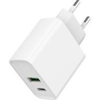 Зарядний пристрій Gembird USB-A + Type-C (PD20W + QC3.0 18W) white (TA-UC-PDQC20-01-W)