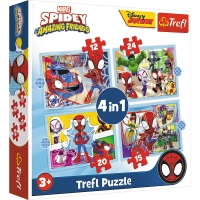 Пазл Trefl Spiderman Команда Спайда 4 in 1 (12, 15, 20, 24) деталей (5900511346114)