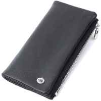 Гаманець ST Leather Унісекс з м'якої натуральної шкіри Чорний (22743)