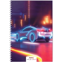 Блокнот Maxi А5, пластикова обкладинка, спіраль, 60 арк., клітинка (MX21213-12)