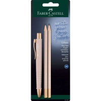 Ручка кулькова Faber-Castell набір кулькова ручка + 2 олівця Writing Set POLY BALL Urban, колір рожевий (32575)