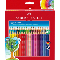 Олівці кольорові Faber-Castell Grip, акварельні, 48 кольорів в картонній коробці, 112449 (26535)