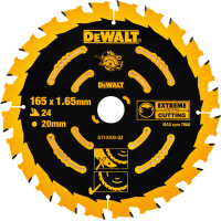 Диск пильний DeWALT EXTREME, 165 х 20, 24 z, геометрія зуба ATB, 18 град (DT10300)