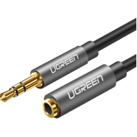 Кабель мультимедійний 3.5mm M to 3.5mm F 2.0m AV118 gray Ugreen (10594)