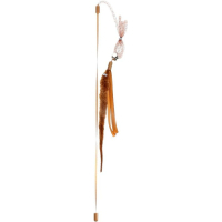 Іграшка для котів Hippie Pet Вудка з хробачком коричнева 48 см (HIPCW2401002RU)